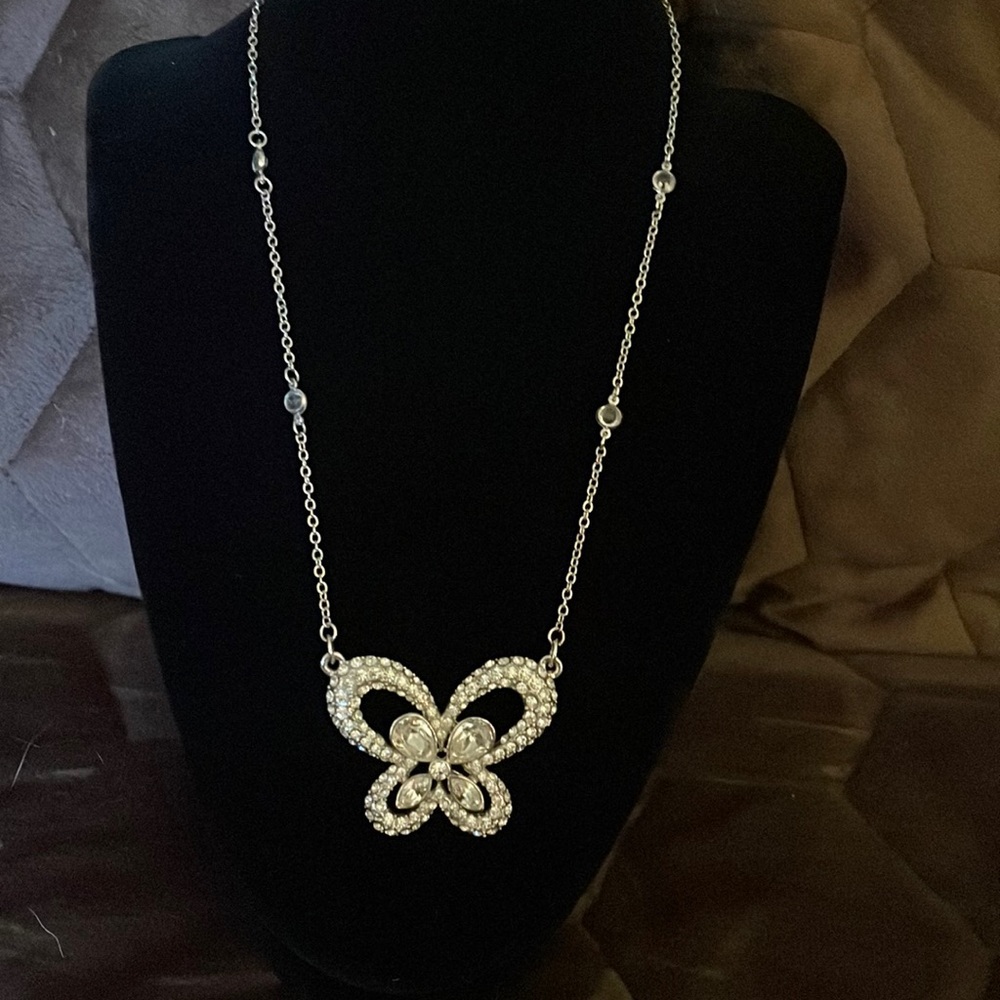 Crystal butterfly necklace